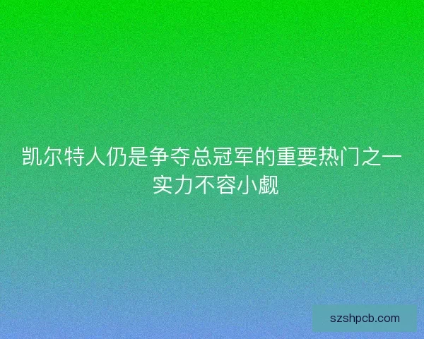 凯尔特人仍是争夺总冠军的重要热门之一 实力不容小觑